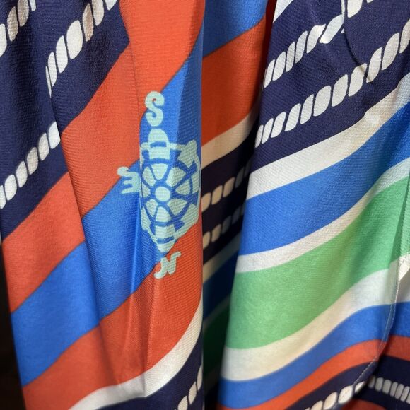 Lilly Pulitzer Kennett Overboard Stripe Halter Dress 100% Silk Med Nautical - Picture 7 of 16